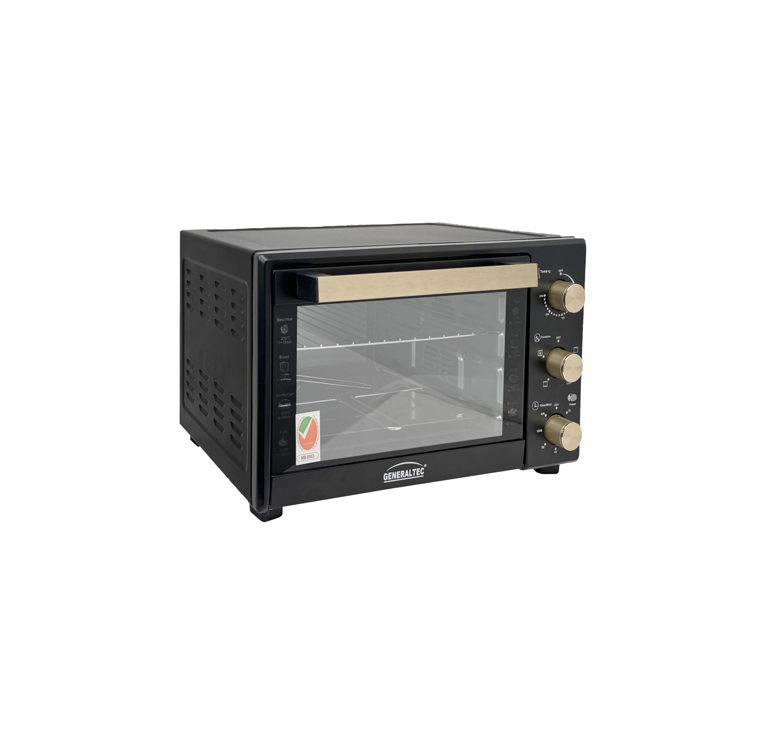 Electric Oven Toaster – Convection Fan, Full Range Temperature Control, Large Viewing Window, Elegant Design, Model GOT45L- 1 Year Full Warranty