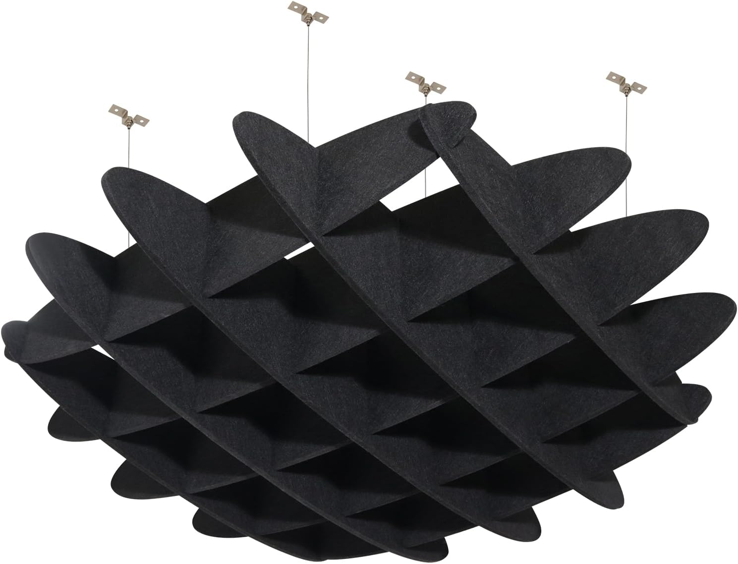 Acoustic Ceiling Waffle Panel, POOMEL Acoustic Panels Sound Absorbing, Large Hanging Noise Reduction Panel, Ceiling Cloud Sound Diffusers for office, Home Theater, Recording Studio, Black