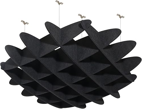 Panel acústico de gofres para techo, paneles acústicos POOMEL absorbentes de sonido, gran panel de reducción de ruido colgante, difusores de sonido