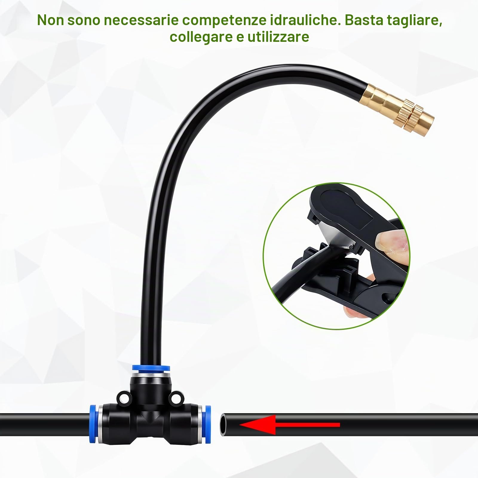 Sistema di irrigazione da giardino, regolabile a 360° Tubo di irrigazione Sistema di irrigazione per balcone Irrigazione delle piante Con 16 ugelli Irrigazione a goccia Irrigazione da