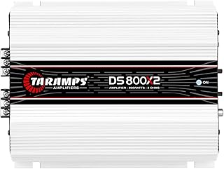 Taramps DS 800x2 2 Channels 800 watts RMS 2 Ohms, FULL RANGE, Car Audio Amplifier Multichannel Class D, Crossover High/Low Pass, Power Amplifier Bridgedable System