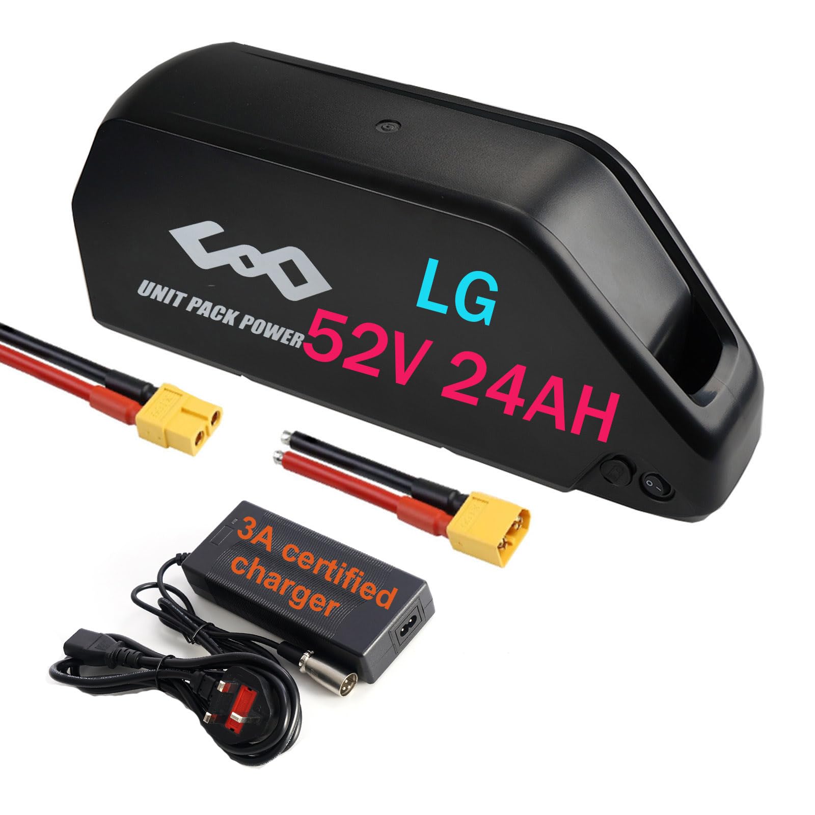 (UK Warehouse) Ebike battery 52V 24AH LG4800cell Lithium electric bike battery for 48V 52V 1500W 1000W 750W 500W Motor, Ba-fang, AW, Most Ebike conversion kit