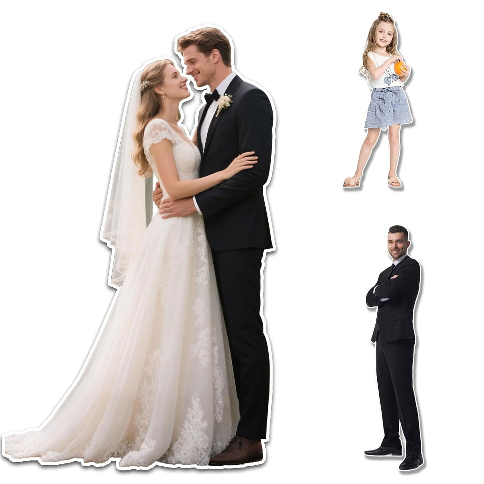Individuelle lebensgroße Pappaufsteller, 1-8 ft Custom High Resolution Stand Up | Upload Ihr eigenes Foto - Perfekt für Hochzeit,Graduierung,Geburtstag (6ft：(180cm))