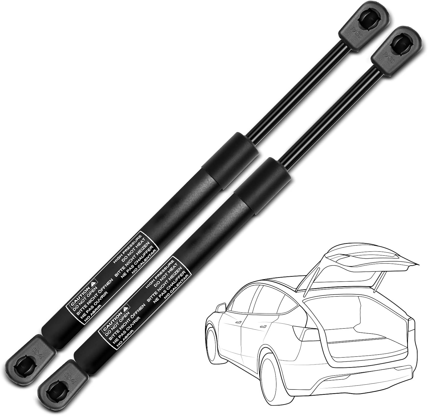 YHTAUTO Rear Hatch Gas Struts Shocks Replacement for Chevrolet Trailblazer 2002-2009 & GMC Envoy & Buick Rainier & Isuzu Ascender & Oldsmobile Bravada & Saab 9-7x, Set of 2 Lift Supports