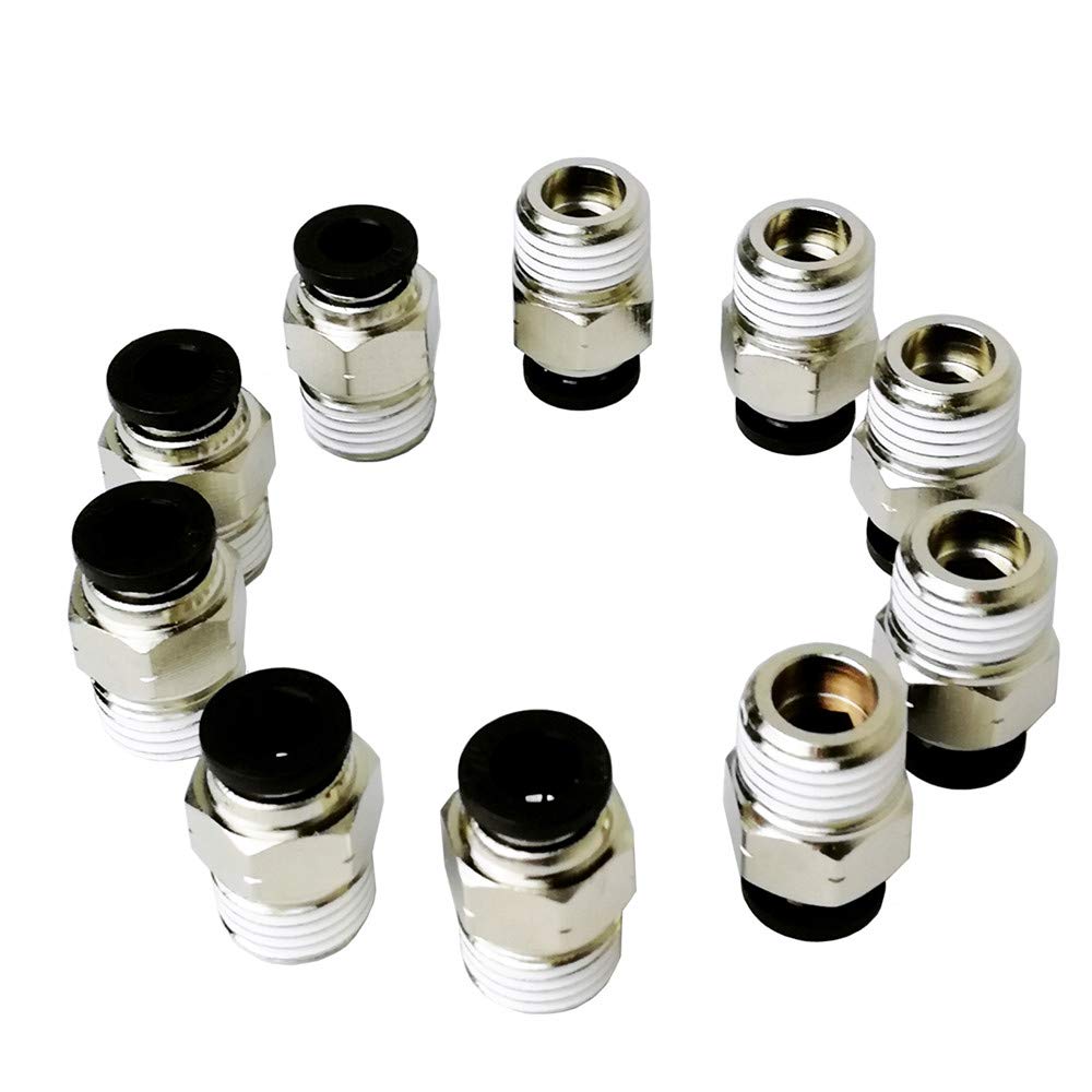 10 Pack Push to Connect Tube Fitting, Air Tool Fittings Straight Push