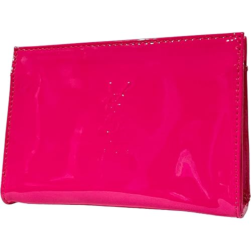 YVES SAINT LAURENT YSL Cosmetic Pink Snap Pouch Makeup Bag YSL Fragrance Bag (7L X 4.5H X 2W) - SMALL