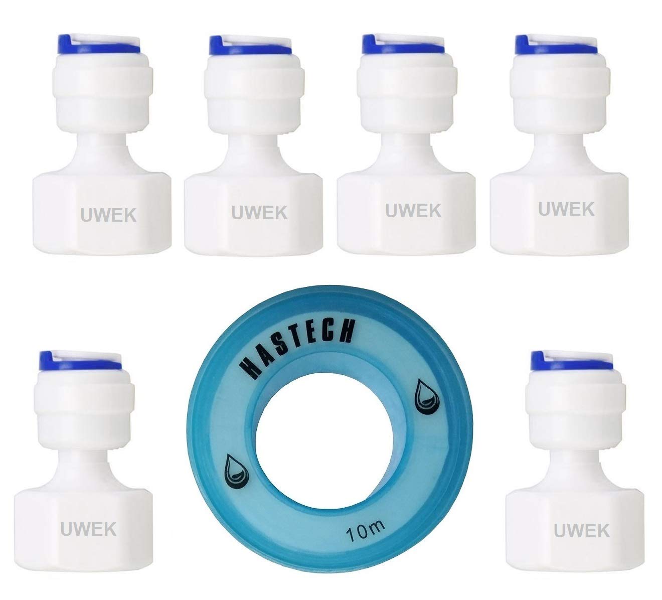 UWEK RO Female Direct Valve Straight Connector, 1/2" Female Thread x 3/8"(10mm) Push Fit Connection For All Water Purifier-image-32