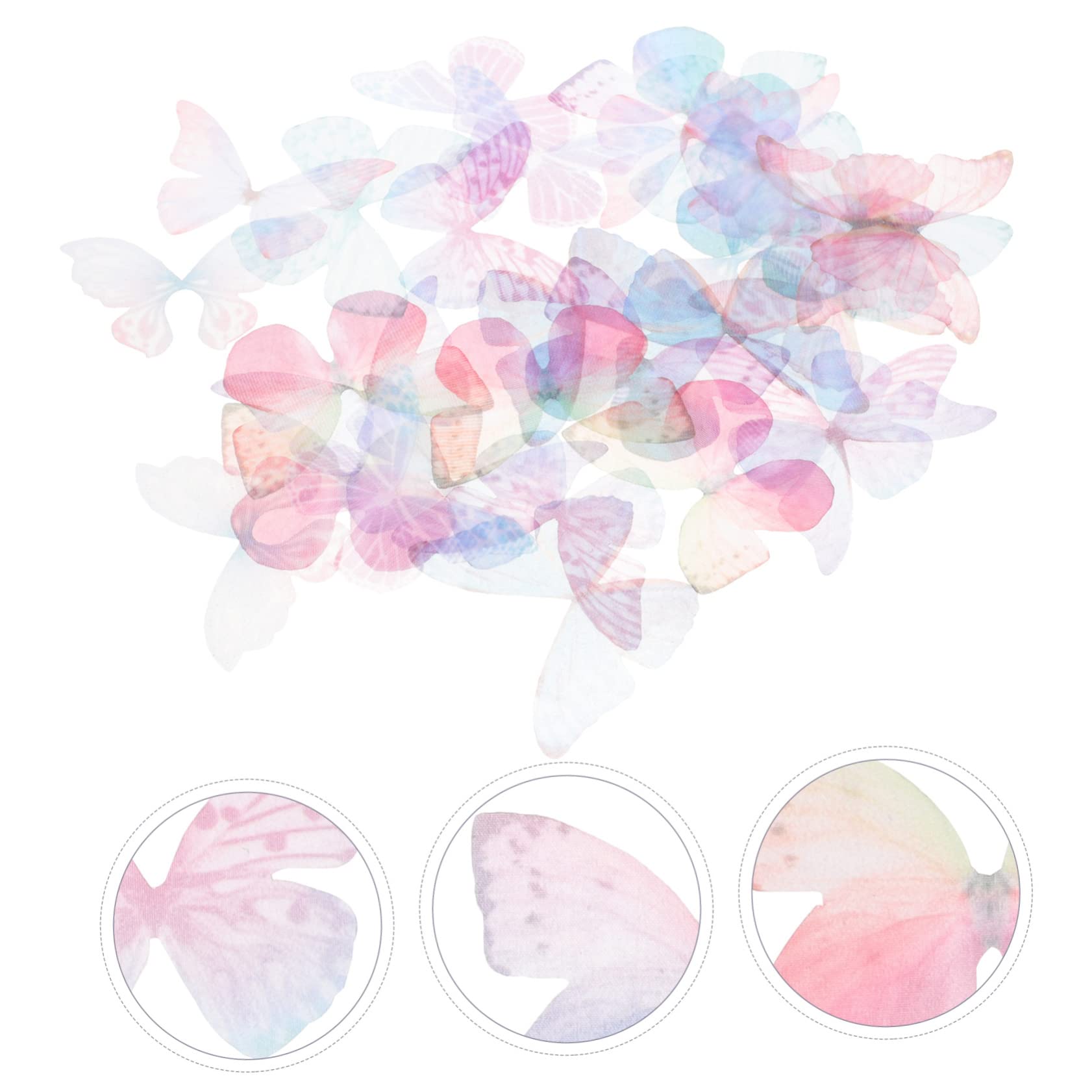 SEWACC 500stücke Schmetterlinge Organza Dekorative Applikationen Für Haarschmuck Und Bastelarbeiten Für Hochzeiten Und Partys Zufällige Farben