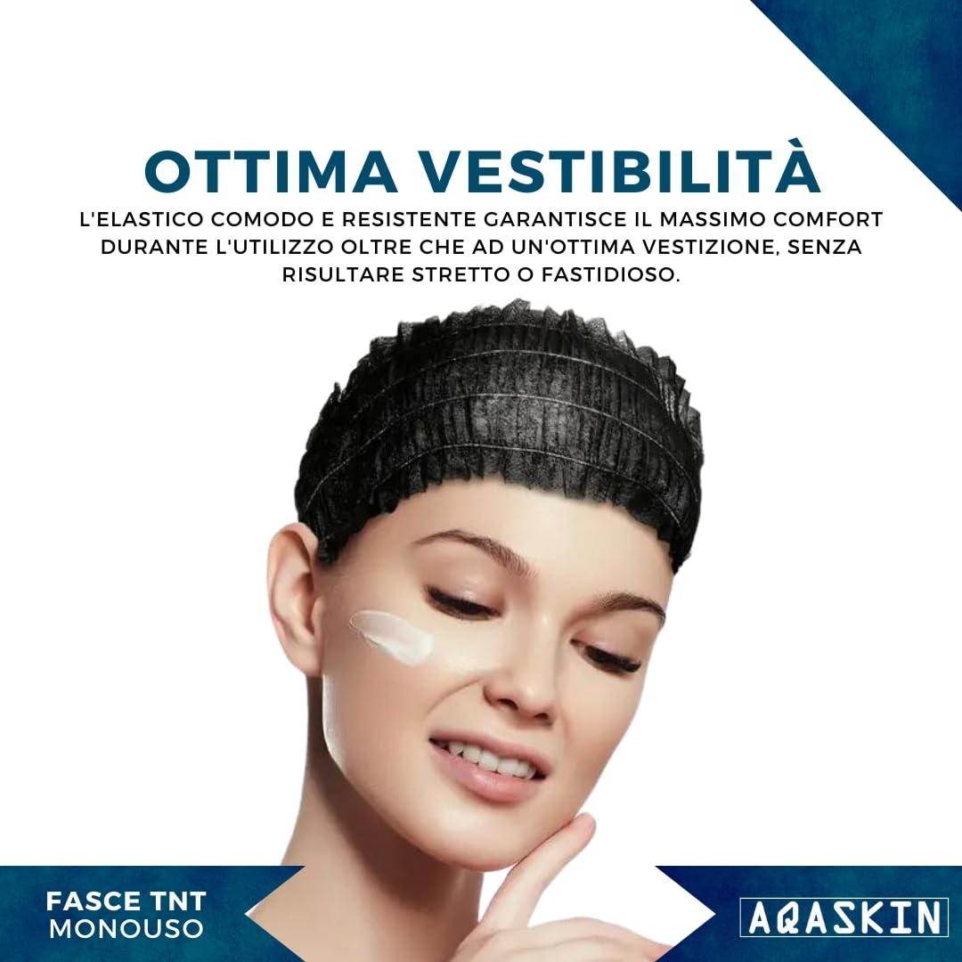 Fasce Elastiche Capelli Monouso TNT 1000 pz Nero
