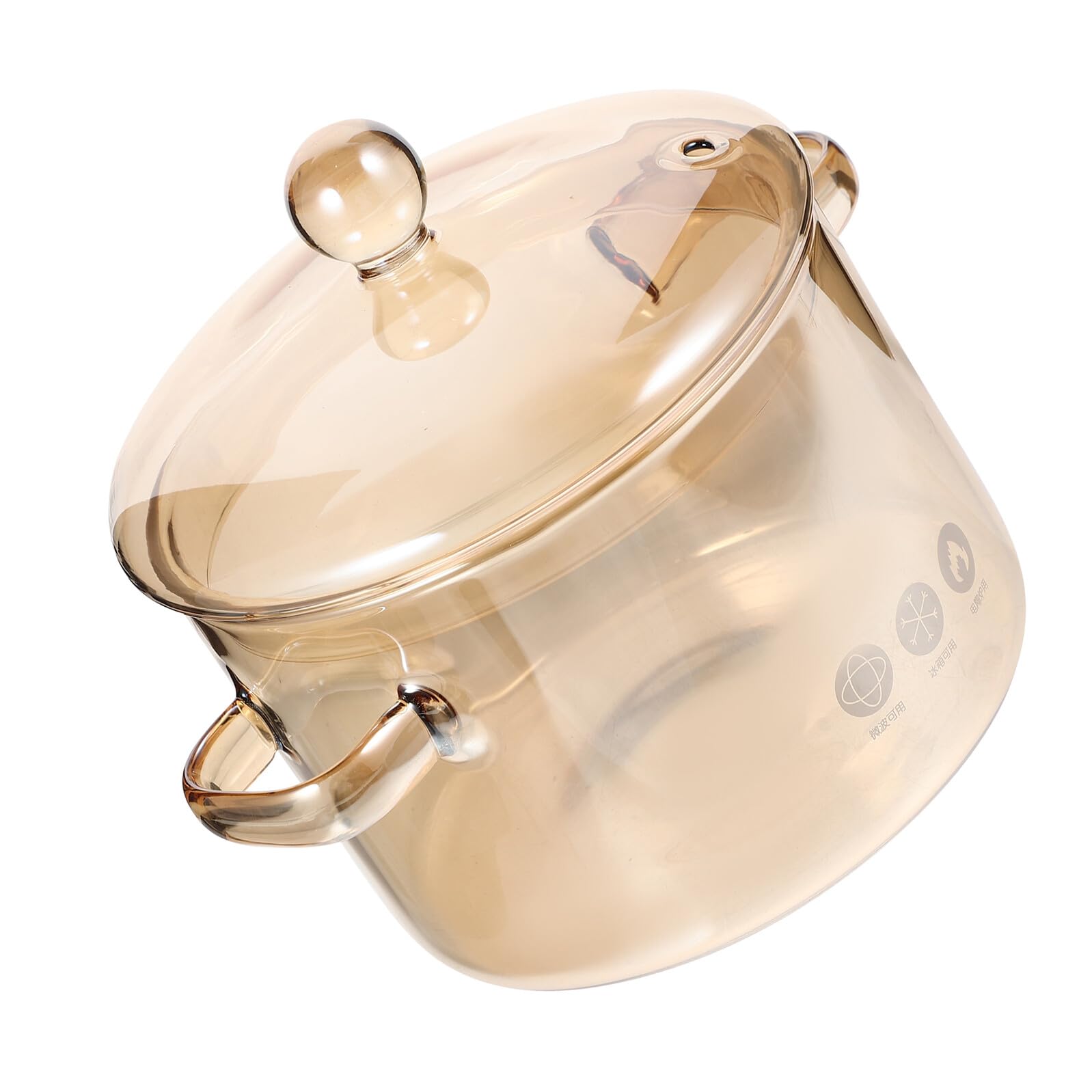 Marmite en verre borosilicate avec couvercle pour soupes et pâtes au four