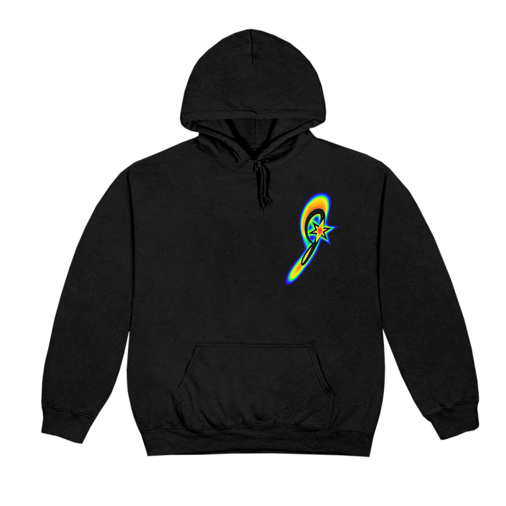 JoJo Siwa Unisex's Official Merch Karma Rainbow Drip Hoodie Hooded Sweatshirt, Black, L