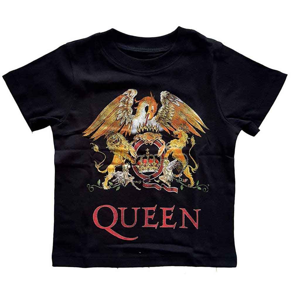 Rock Off Officially Licensed Products Black Queen Toddler T Shirt Classic Crest Logo Official 12 Months To 5 Years 3 Years