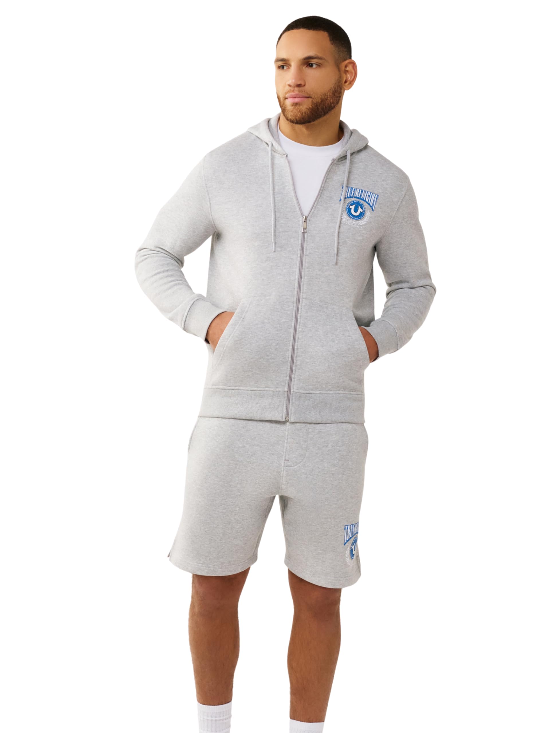 True Religion Bluza z kapturem Mężczyźni College Horseshoe Zip Hoodie