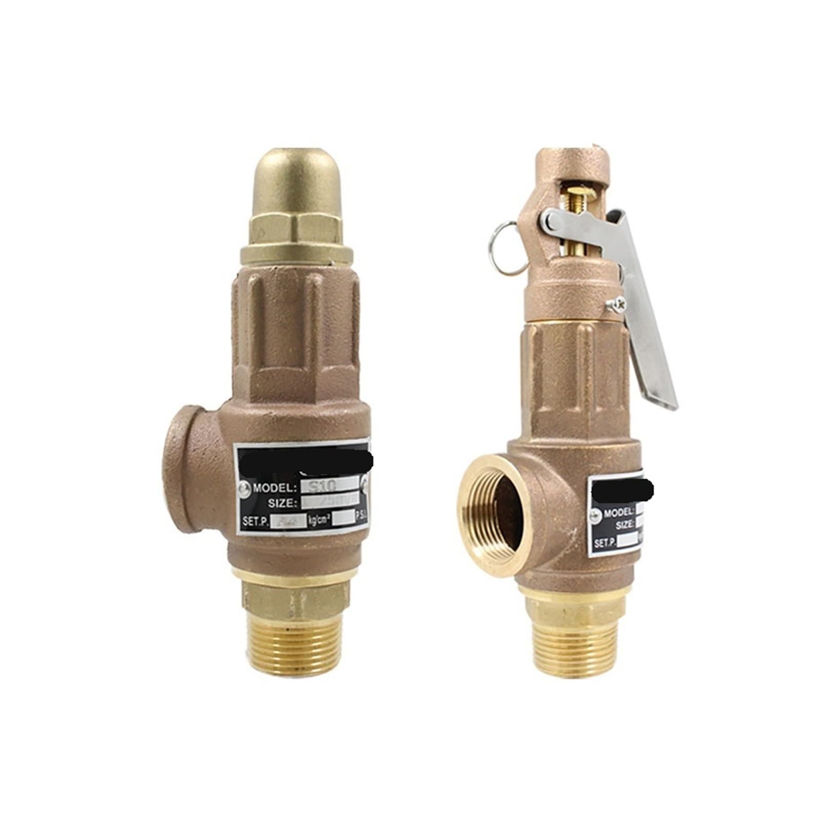 Deniucdd 2Bar Brass Bronze Safety Valve S10 S10l Dn25 Dn32 Full Copper Thread Pressure Relief Valve With Handle For Steam Boilers 1Inch