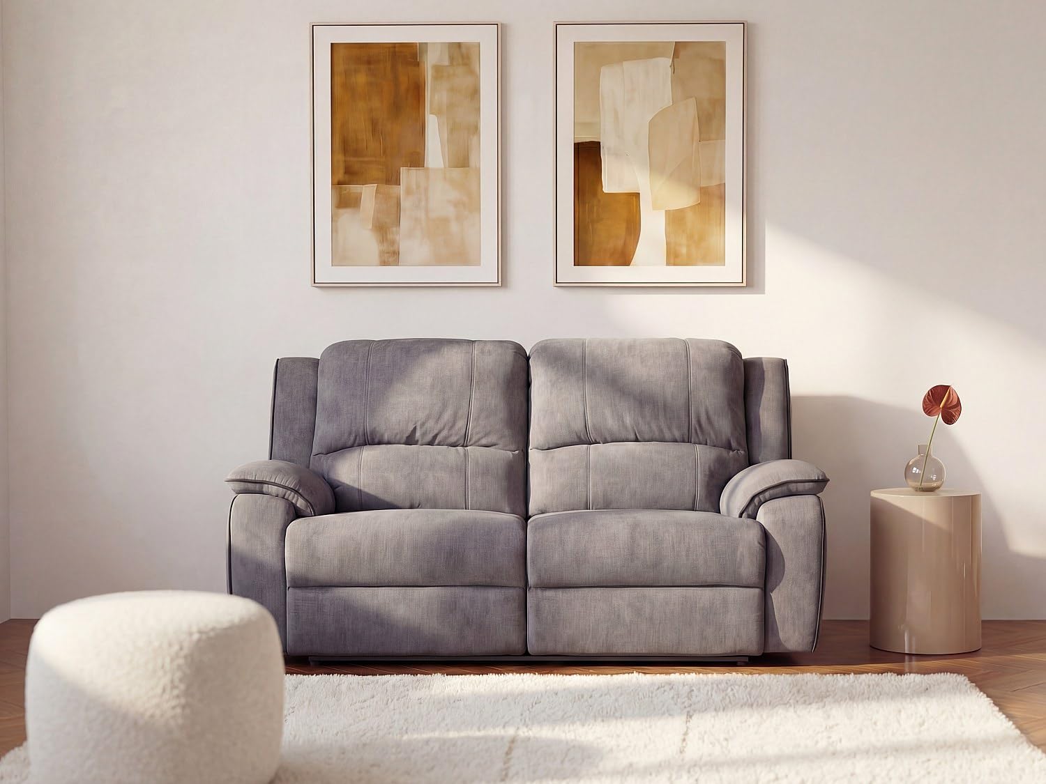 Vente-unique - Relaxsofa 2 Hernani - Microfaser - grau