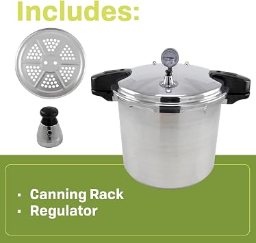 Nesco 16.9 Qt Manual Pressure Canner, Pressure Cooker With Pressure Guage, Locking Lid, And Removable Blockage Guard