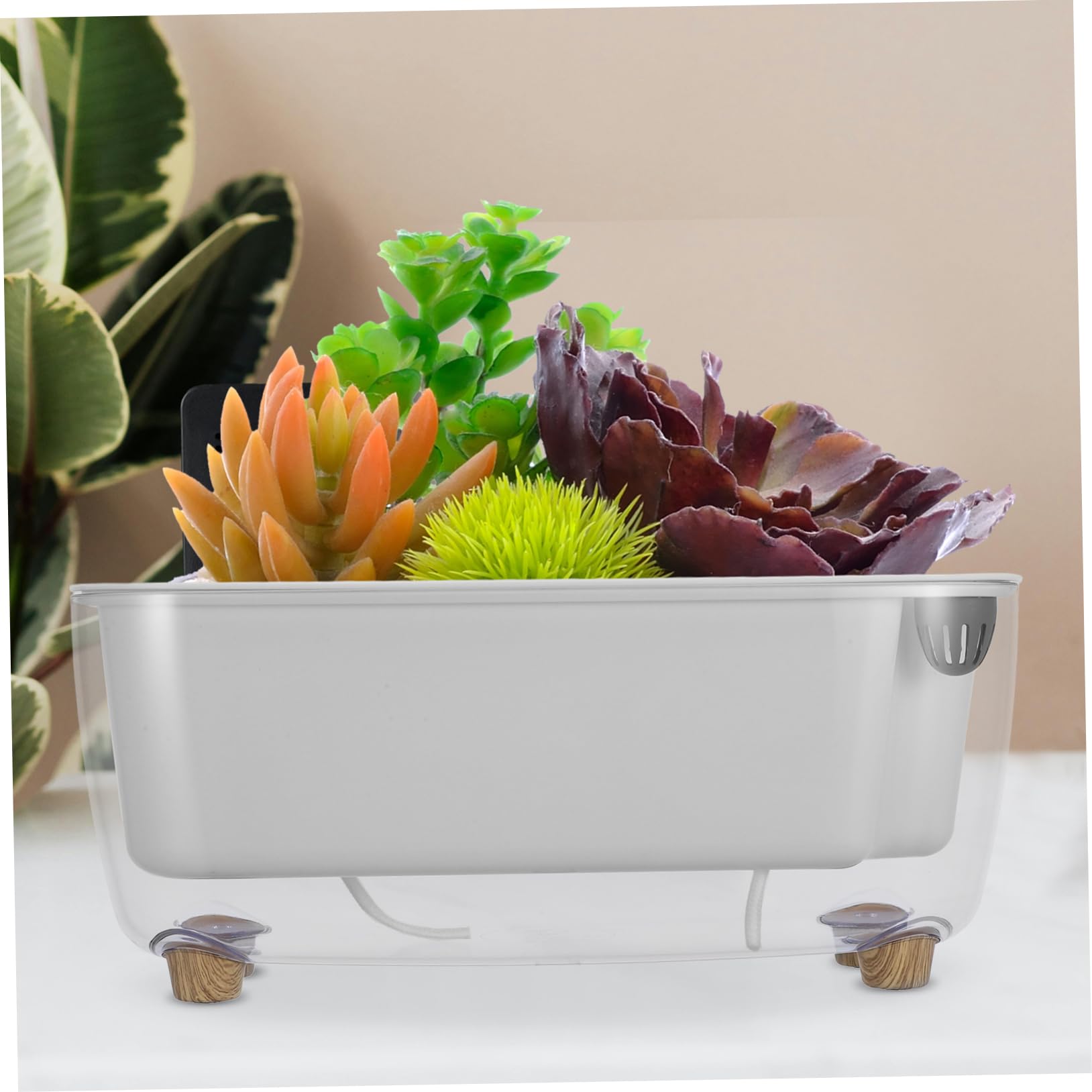 TOYANDONA Pot à Arrosage Automatique Blanc en PP pour Plantes et Fleurs D'intérieur, Design Auto-Irrigation pour Décoration Maison
