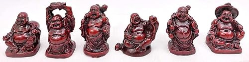 JapanBargain 3578 - Juego de 6 figuras de Buda de la suerte diseño chino JapanBargain 3578 - Juego de 6 figuras de Buda de la suerte diseño chino