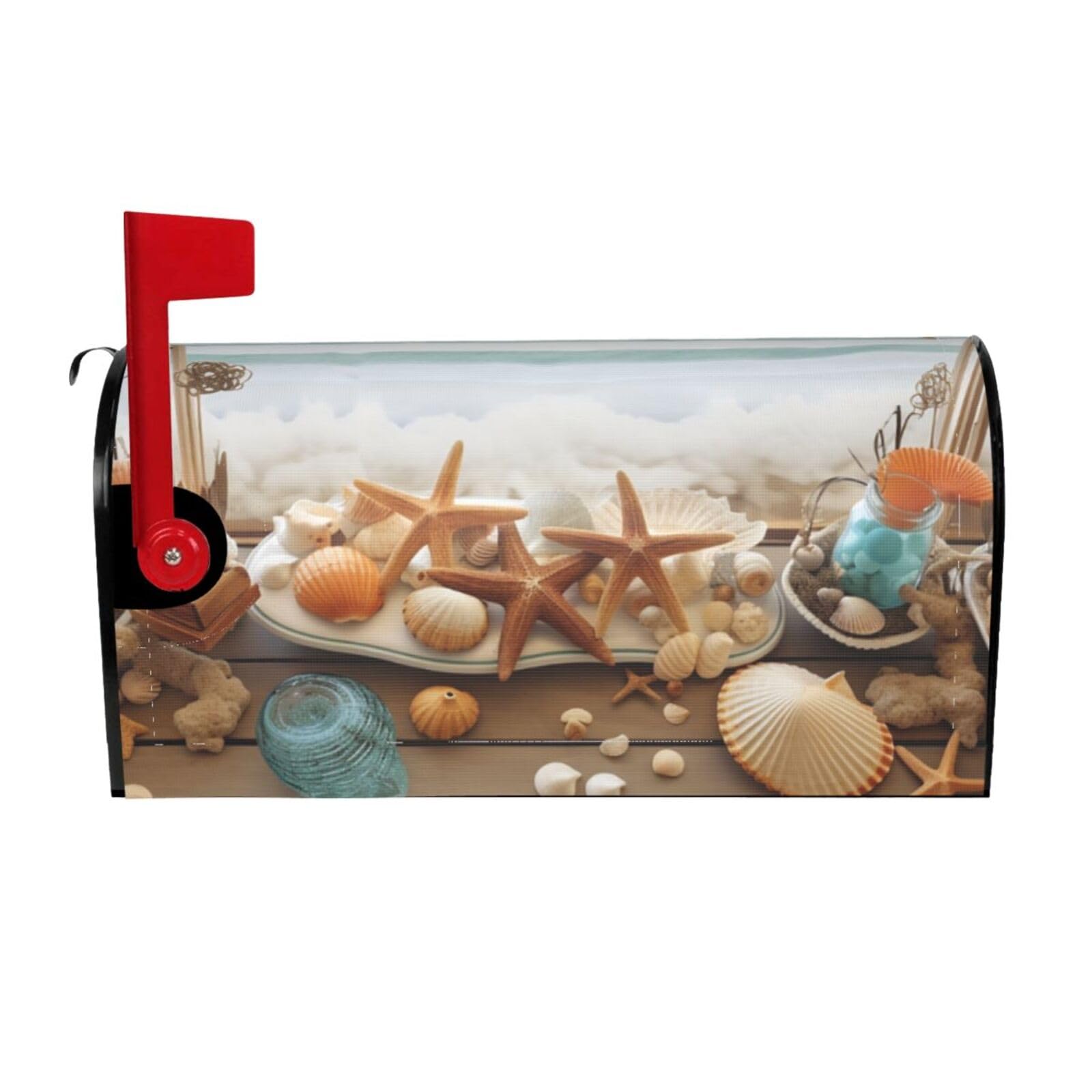 Ocean Beach Theme Mailbox Covers Magnetic Wraps Post Letter Box Cover Garden Home Decor 25.5x21 in