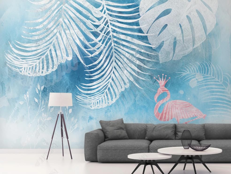Papier peint intissé haut de gamme feuilles de plantes tropicales grand format 200x140cm