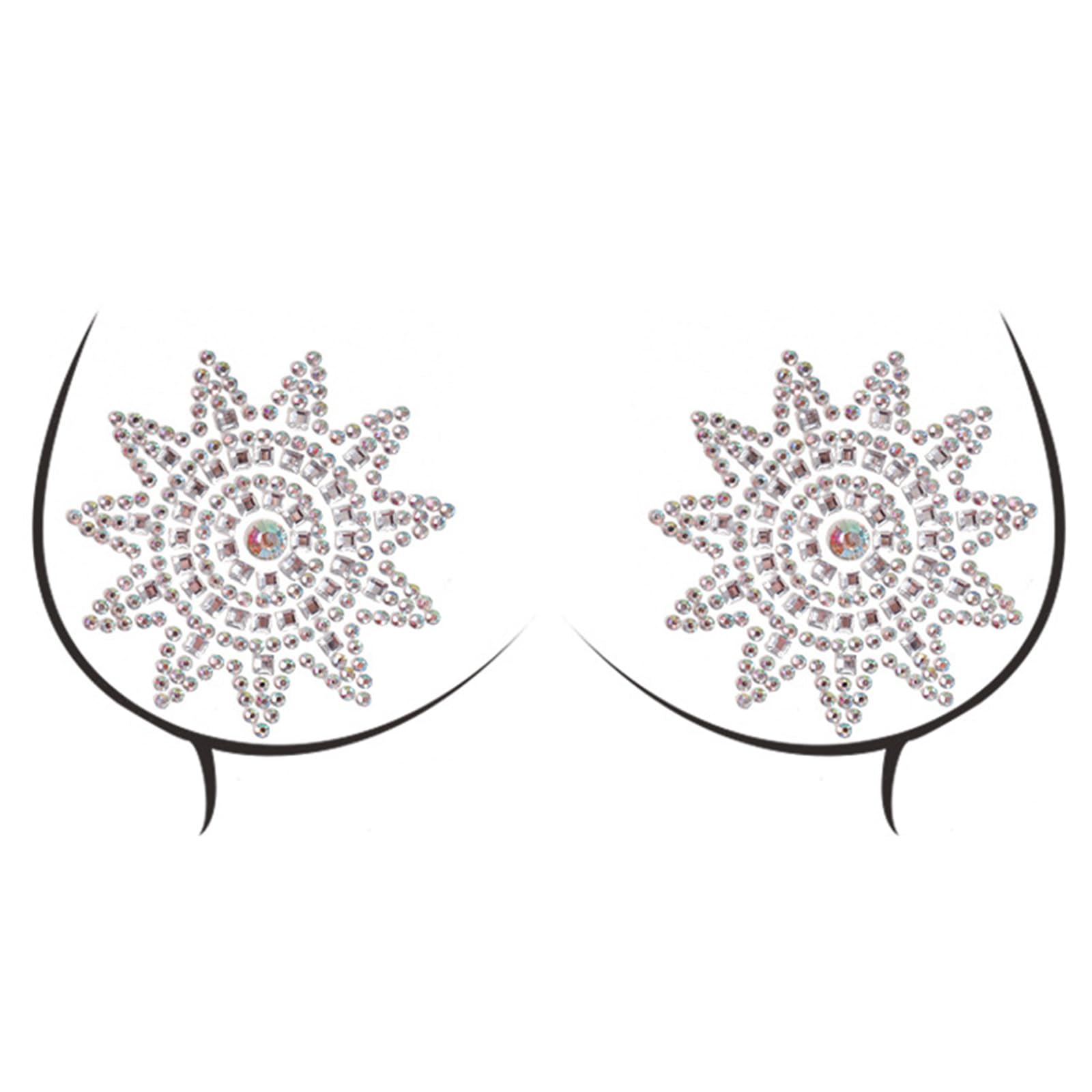 SLXLYH Women's Acrylic Crystal Chest Stickers Rhinestones Nipple Pasties Breast Body Jewels For Evening Dresses And Swimwear