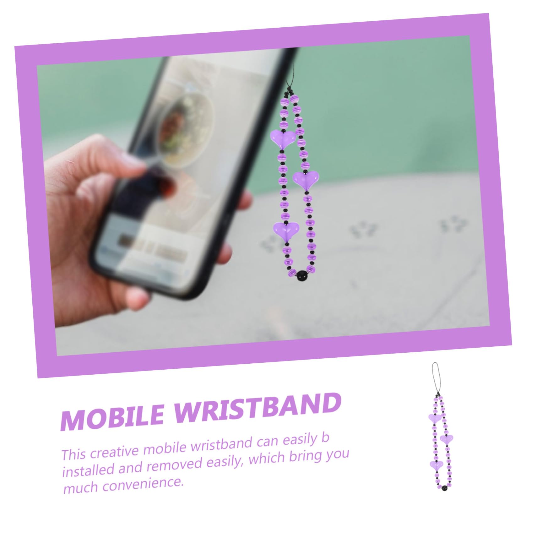 DOITOOL 2 Piezas Amor Cadena Para Teléfono Móvil Llavero Colgante Cadena Teléfono Portátil Encanto Llaveros Mujeres Cordón Para Llaves Bolsa Colgante Cadena Pulsera Cordón Teléfono Cordón