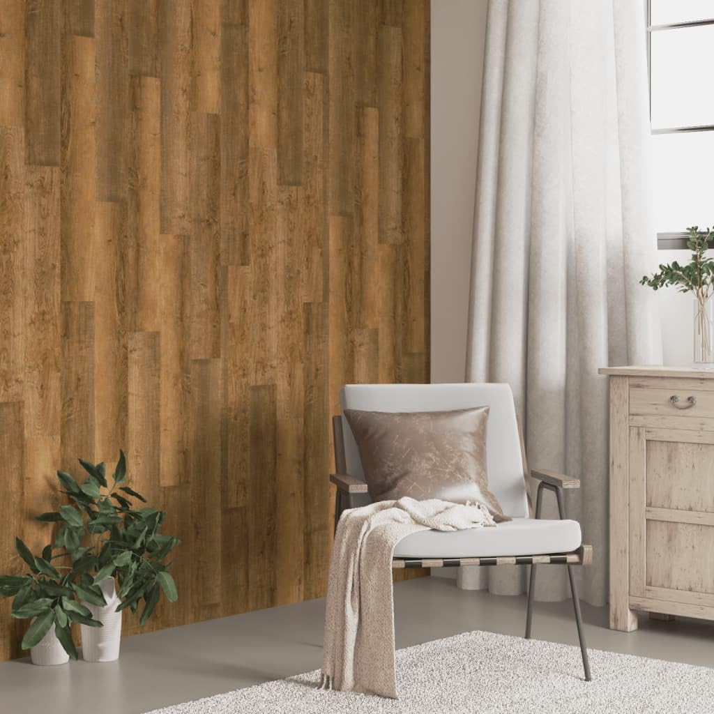 Materiały budowlane, panele ściennePanele ścienne wygląd drewna brązowy PCW 2,06 m²
