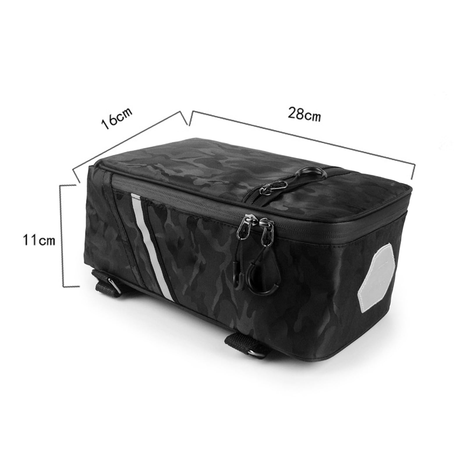 Borsa per portapacchi posteriore per bici da 5 litri Borsa per portabagagli per bicicletta resistente all'acqua con accenti riflettenti e cinghie regolabili Ideale (Camuffare)