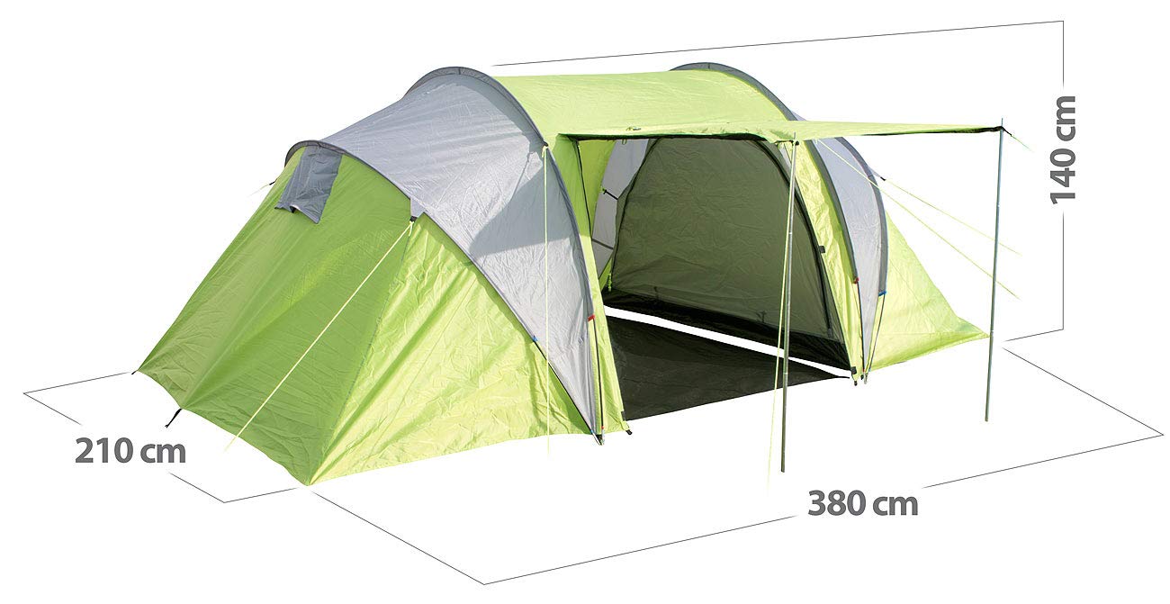 Semptec Urban Survival Technology Tenda tunnel familiare per 4 persone, 2 cabine letto, 3000 mm Sports & Outdoors