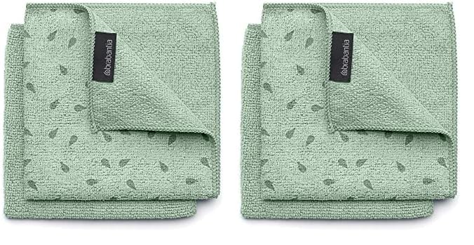 Brabantia - Sinkside Paños de Microfibra - Apto para Lavadora - Absorben 7 Veces su Propio Peso - para Limpiar Platos & Encimeras - Necesitan Menos Detergente - Juego de 2 - Verde (Jade Verde)