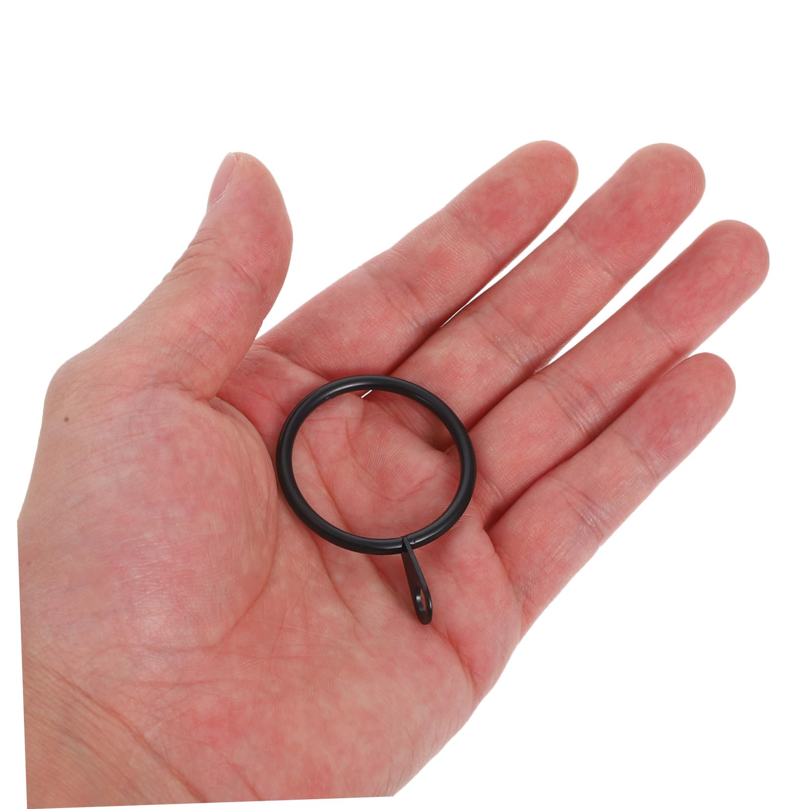 Schwarze Gardinenringe mit Haken 45 Satz, Metall 30mm