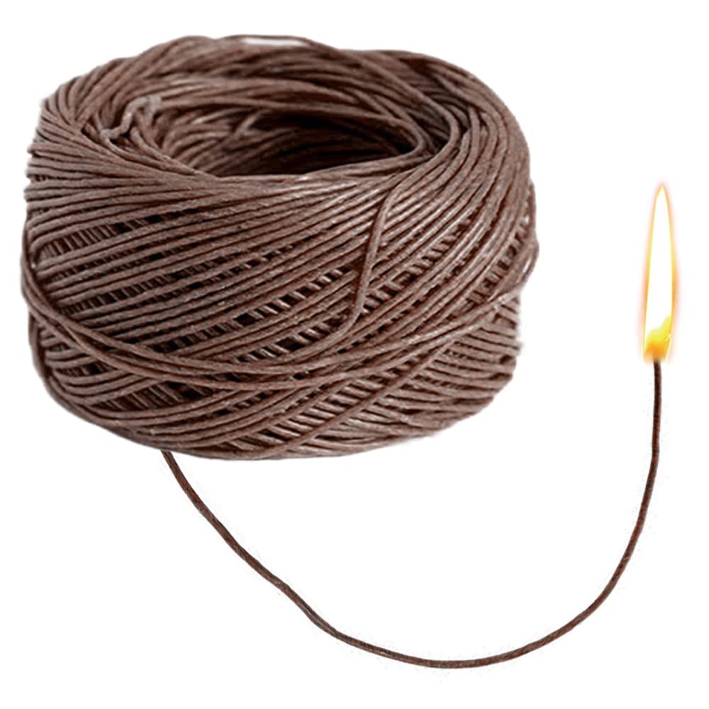 Skypro 200Ft Coffee Hemp Wick, Cigarette Lighting Hemp Rope, Hemp Wick Well Coated Beeswax For Hemp Wick Lighter Or Candle Making (1.2Mm)