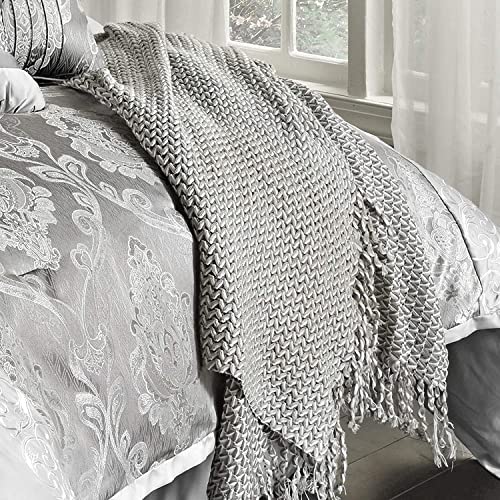 Riverbrook Home Elegant Collection Comforter Set, King, Kacee - Platinum, 12-Piece Set #TOP5