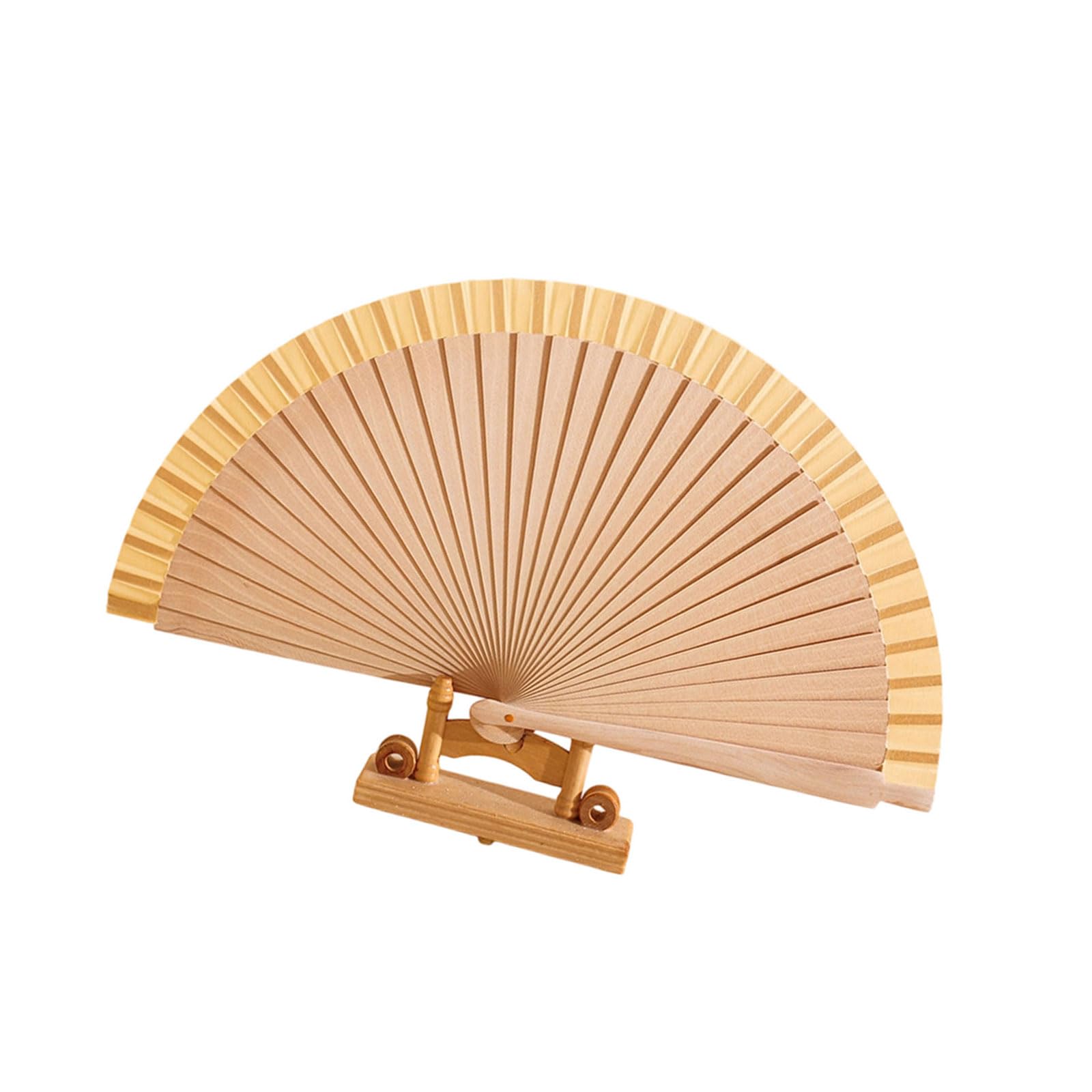 Msioytog Wood Simple Folding En Fan Foldable Handheld Fan Decorative Hand Fanned, Photography Props For Wedding Home Decorations En Hand Handheld Folding