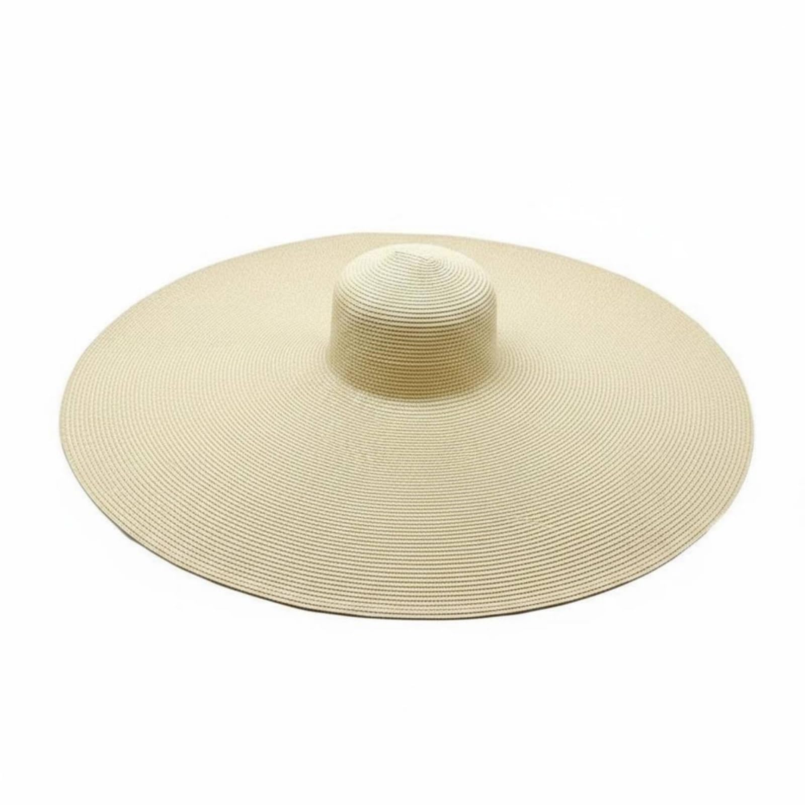 Chapeau de Soleil pour Femme Chapeau de Plage Chapeau Anti‑ Chapeau Pliable Chapeau à Large Bord en Paille Papier Style Décontracté Adapté aux Tenues, Beige, 25CM