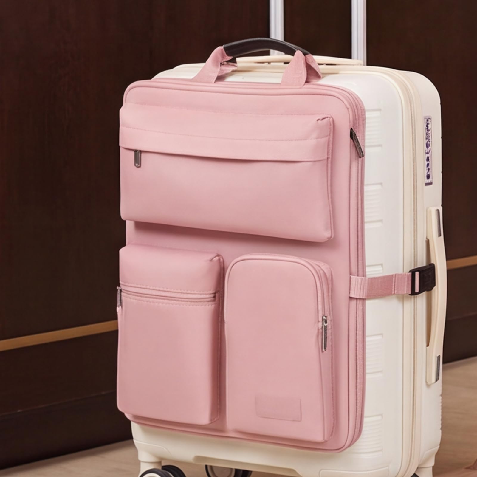 Koffer-Organizer, Tragetasche, Oxford-Tasche (Rosa) | Verstellbare Tragegurte – Koffer, Tablet, Reisepass, Wasser-Tasche mit Reißverschluss (Rosa)