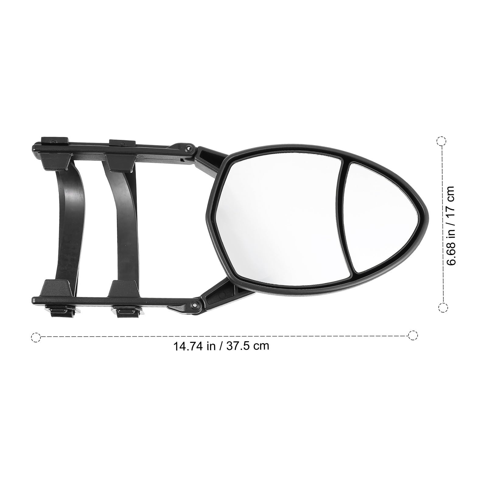 Espejo Abs Alargada, Material y Vidrio Instalación Fácil Retrovisor Estructura Vista Amplia para Remolque Caravana para Vehículos y Trailers