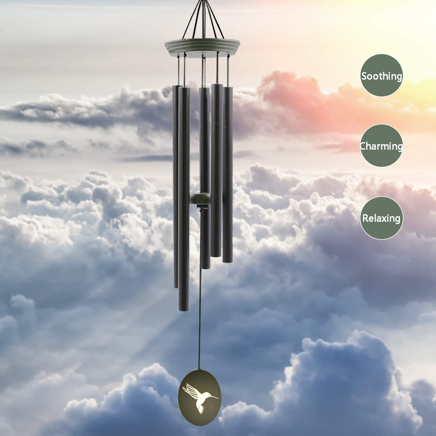 Solar-Windspiel Mit Kolibri – Für Garten, Terrasse & Balkon – Beleuchtet Mehrfarbig Nachts, Wasserdicht – Geschenk Für Mutter & Oma