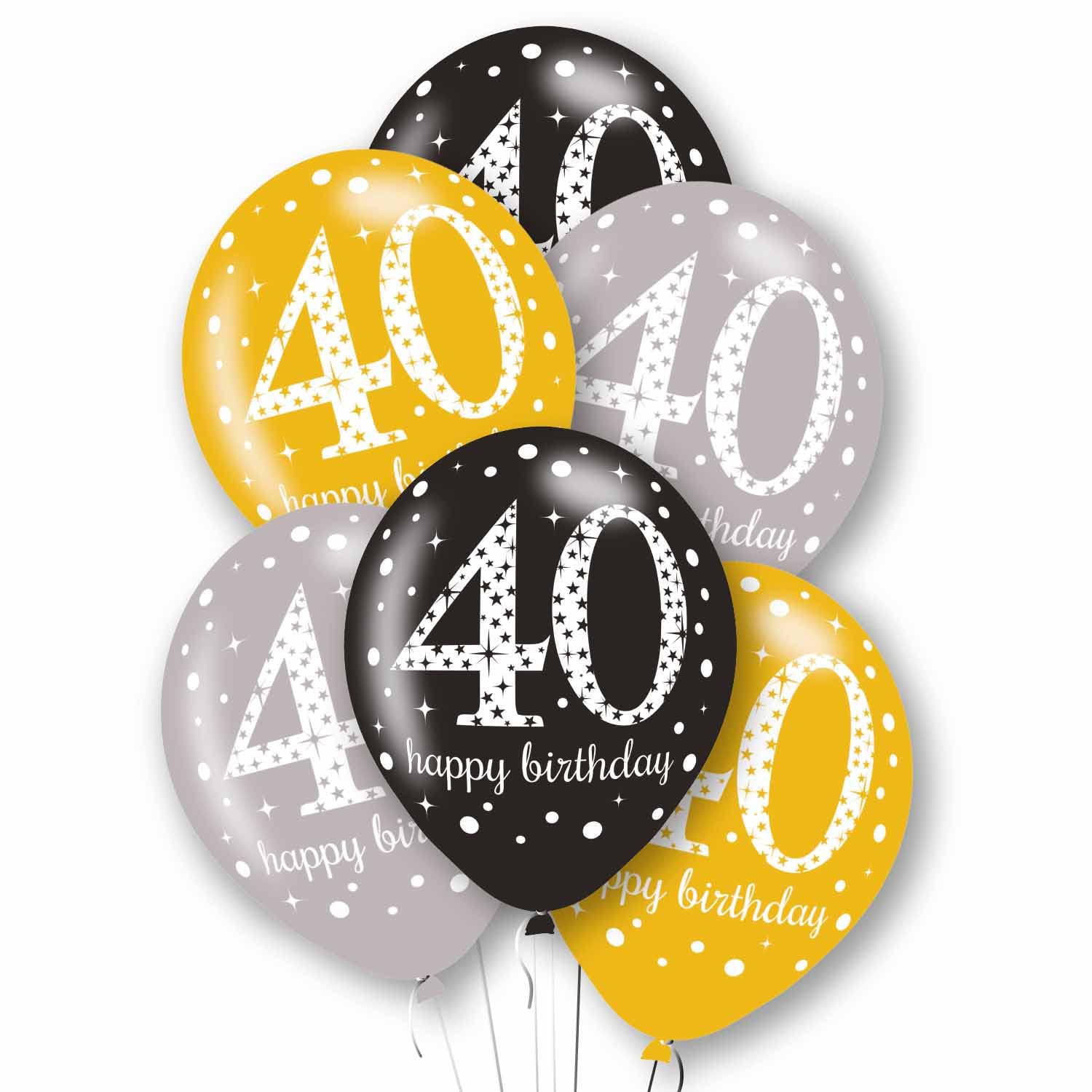 Amscan 9912755 Rtl Balloon Pk6 27Cm Age 40