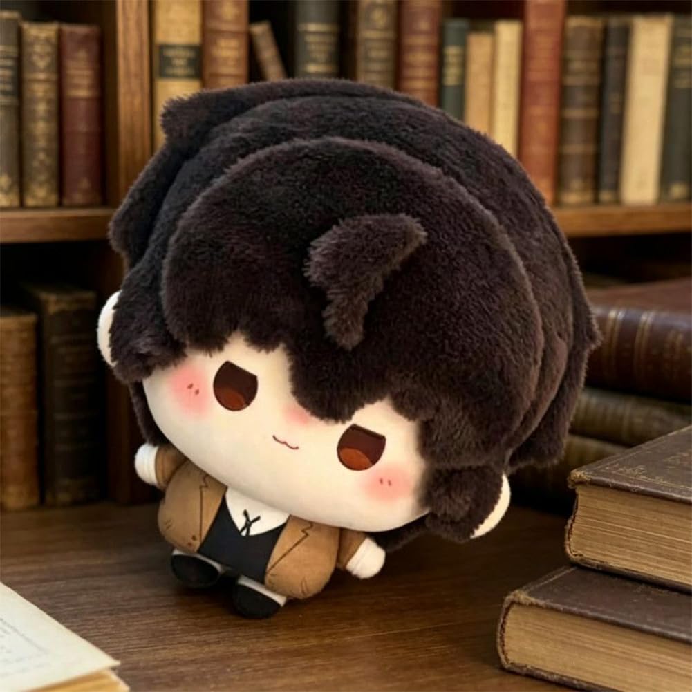 Pluszowa figurka Dazai Osamu/Nakahara Chuuya/Nakajima Atsushi, 3 szt | BSD Anime Pluszaki Poduszka, Sofa Dekoracja Pościel Prezent, Bawełna PP, 35 cm