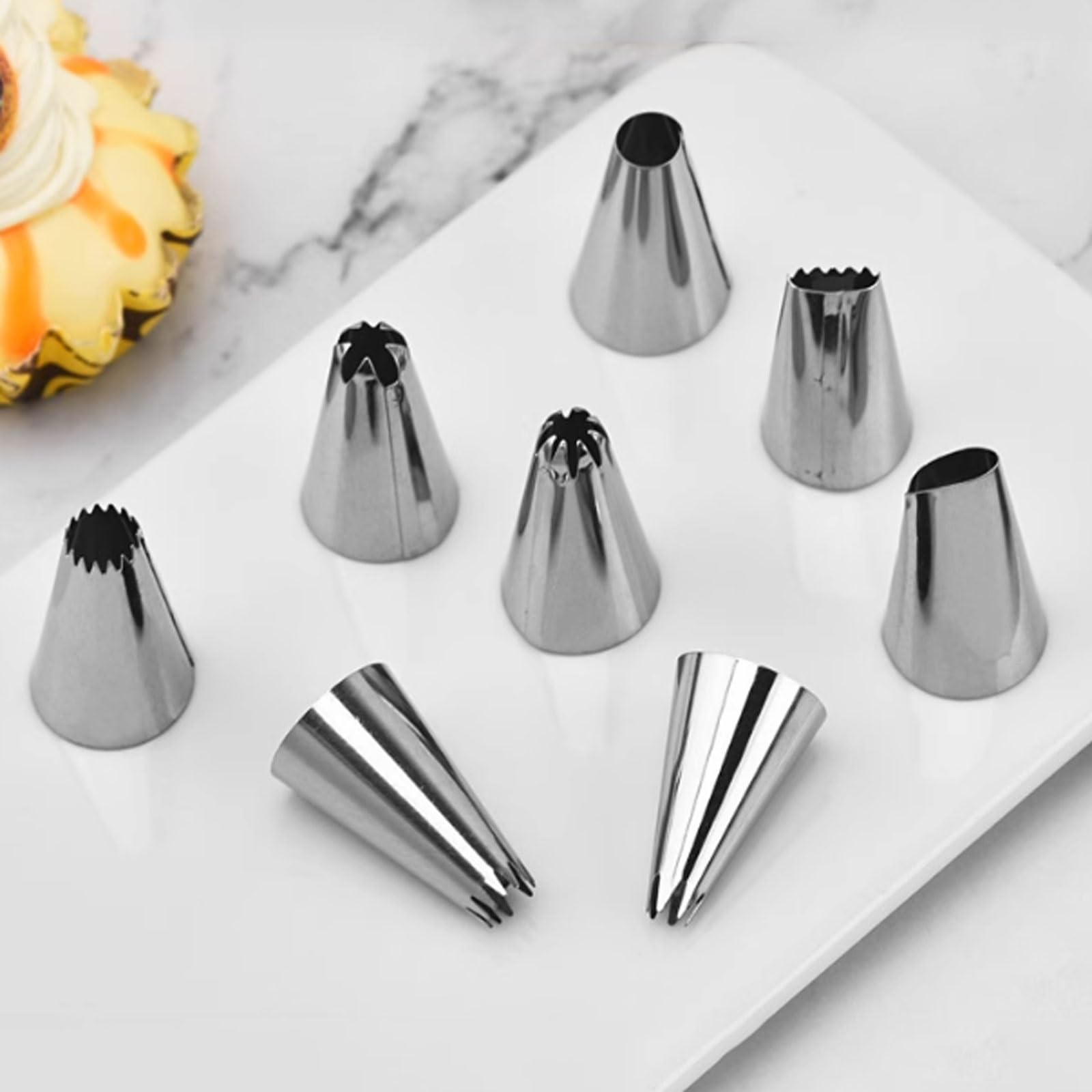 Juego de decoración Pasteles Acero Inoxidable 25 Piezas Completo con Caja Almacenamiento Herramientas for Hornear for Puntas pastelería Crema Mantequilla(Wei�)