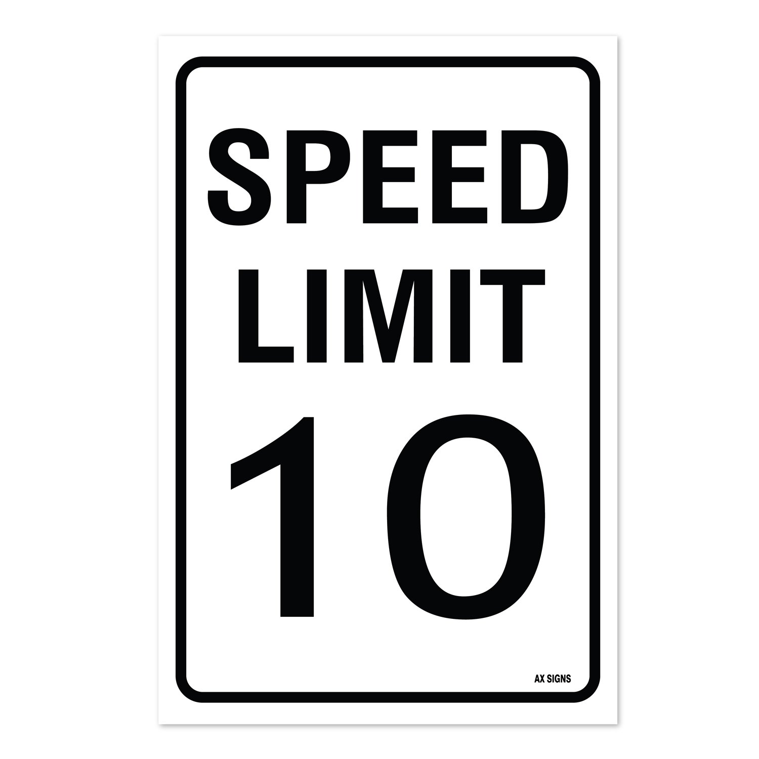 Speed Limit 10 MPH Traffic Sign, Indoor Outdoor Waterproof Vinyl Sticker, 12x8 Inch