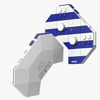 PB TAILS Blue and White Bluetooth Game Controller - Portable Mini Gaming Controller for PC, Switch, Steam, Steam Deck, Phone - Wireless/Wired Controller is Ideal Gift for Gamers