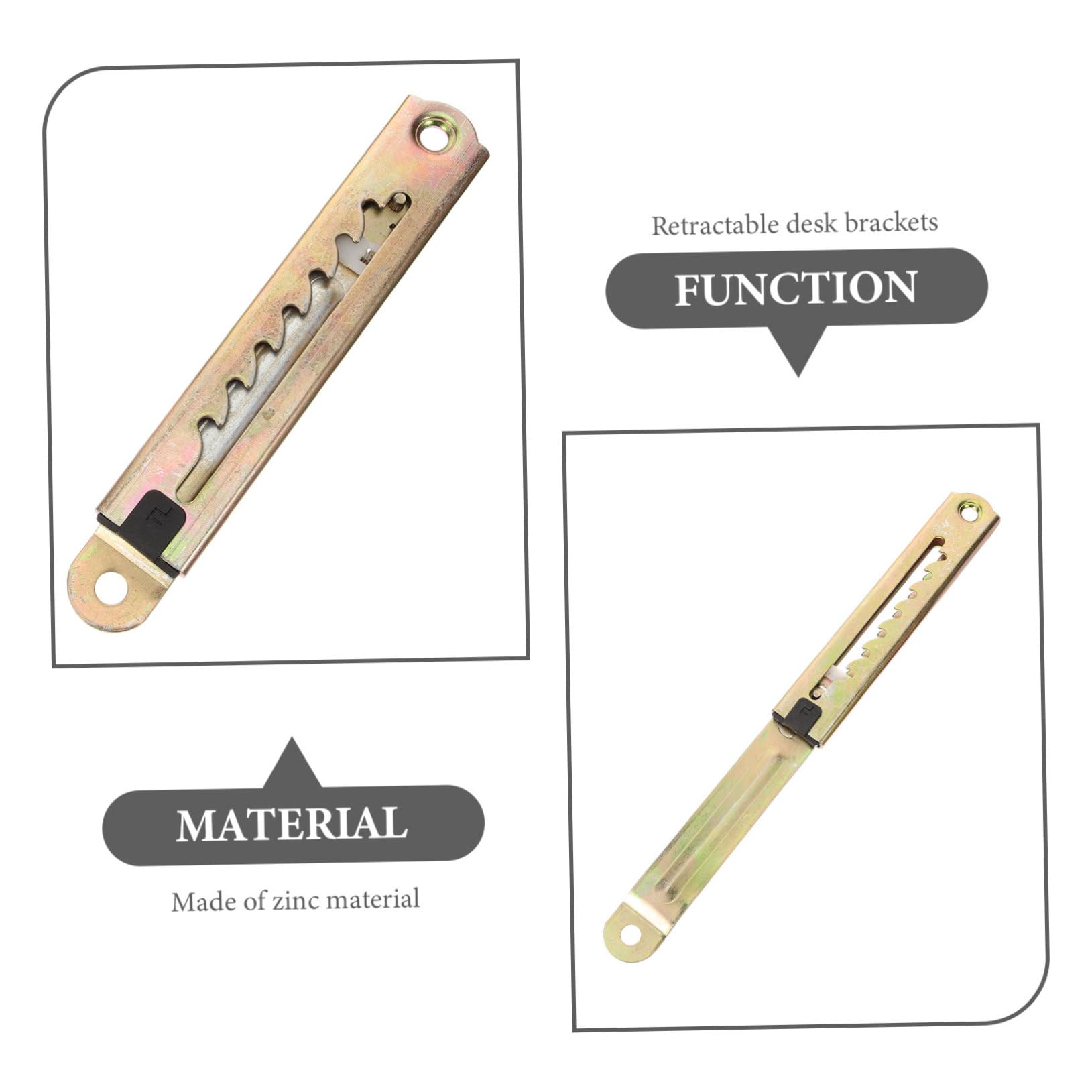 IWOWHERO 1 Pair Telescopic Stand Adjustable Desk Bracket Heavy Duty Desk Brackets Desk Supporting Brackets Metal Bracket for Desk Painting Desk Brackets Flat Bracket Tie Rod Zinc Student