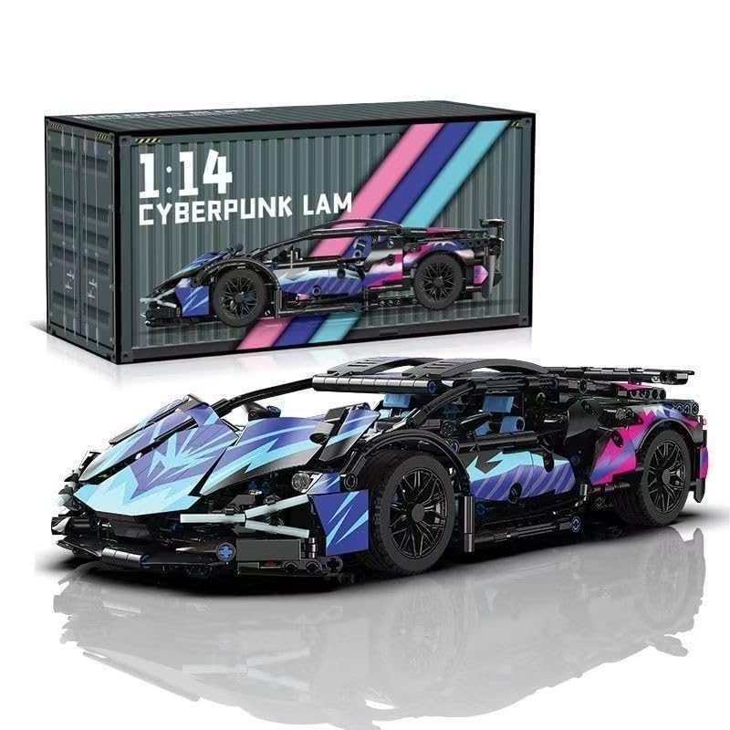 Technik Supersportwagen Bausteine Sets, 1314 Teile 1:14 Drift Auto Modell Bauklötze Bausatz, Modell-Bauset für Erwachsene, Technic Sportwagen Bausteine Rennwagen