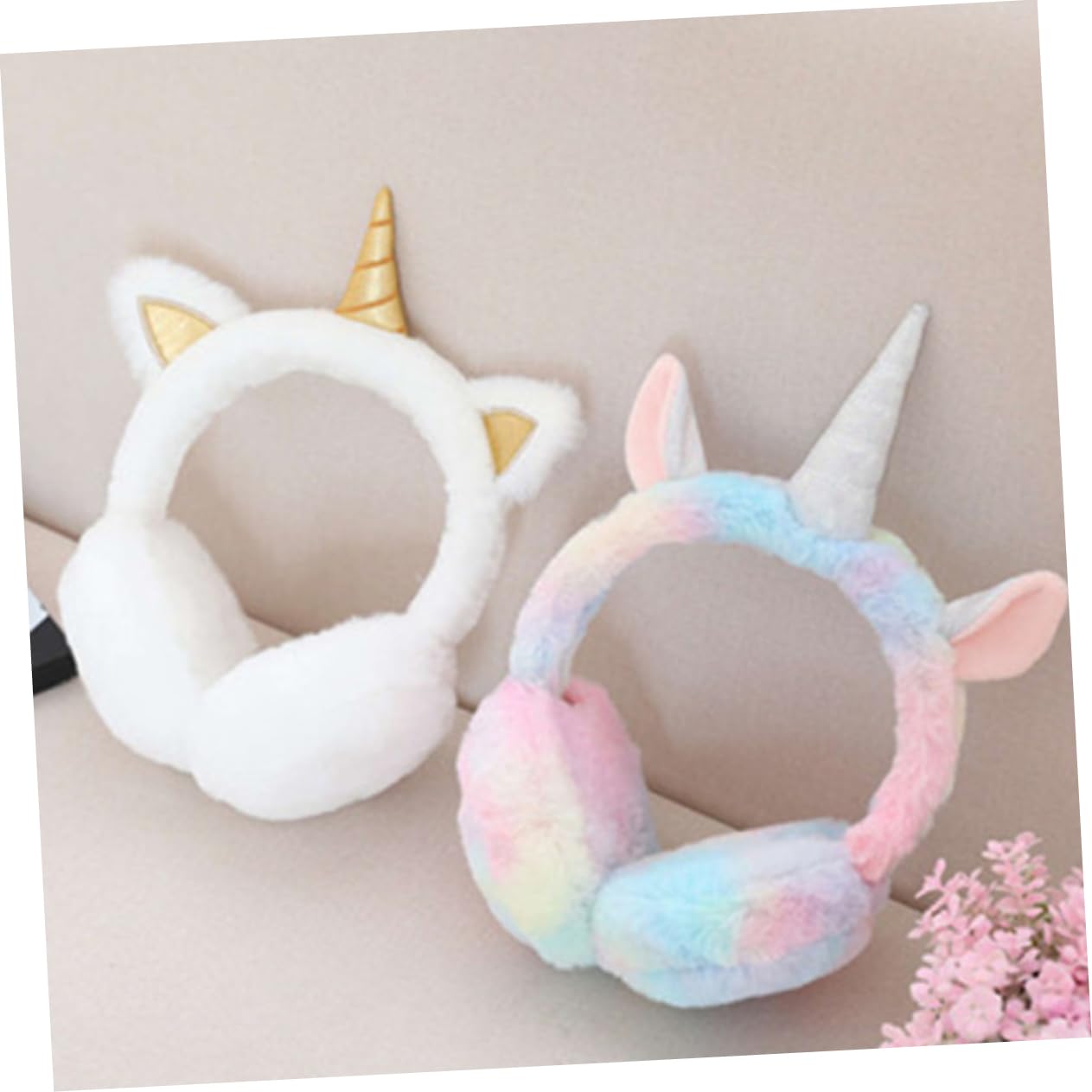 FOMIYES Ear Protection Bag Unicorn Design Plush Ear Warmers Foldable for Cold Weather Winter Fun