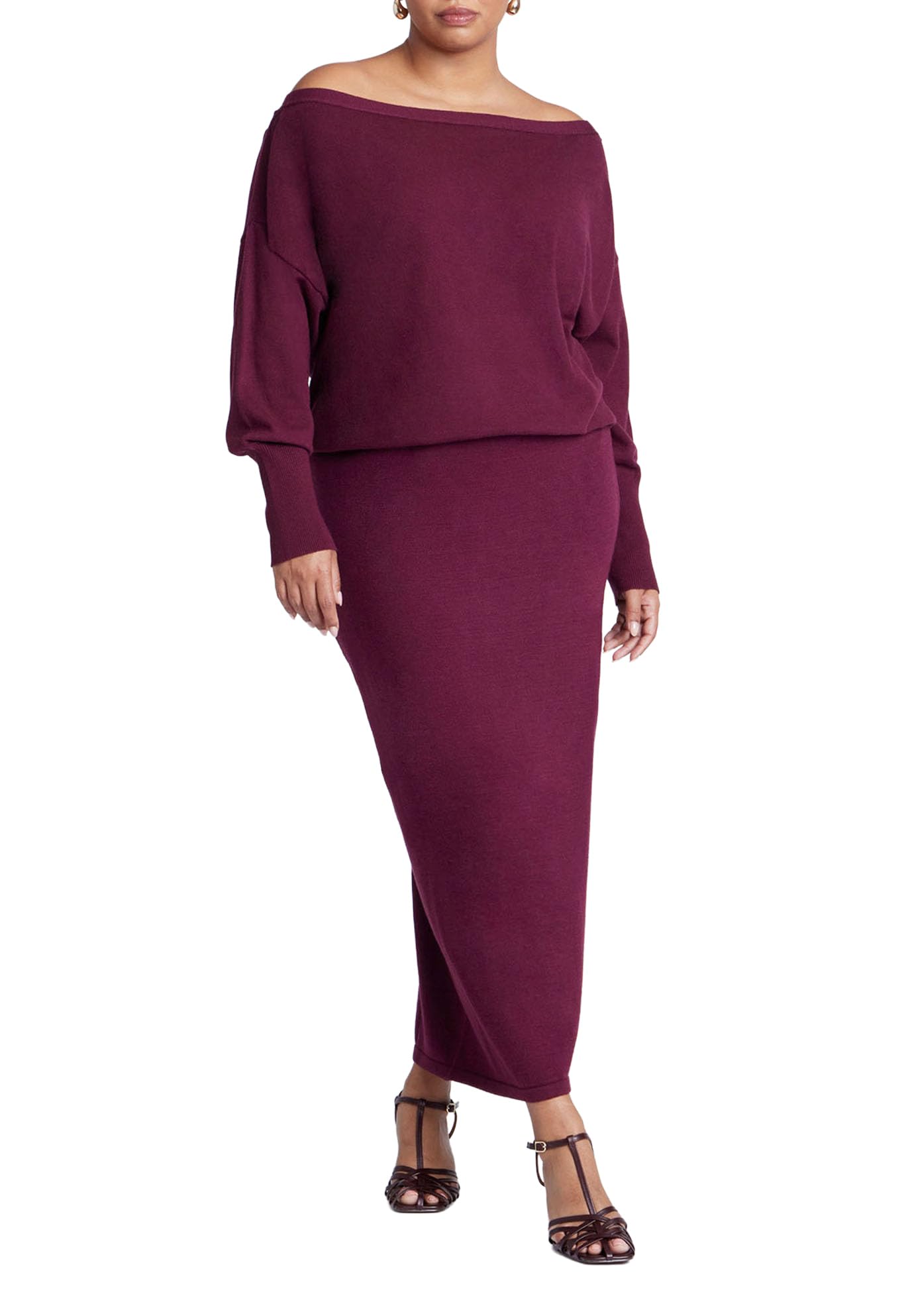 ELOQUII Womens Plus Size Sweater Column Skirt