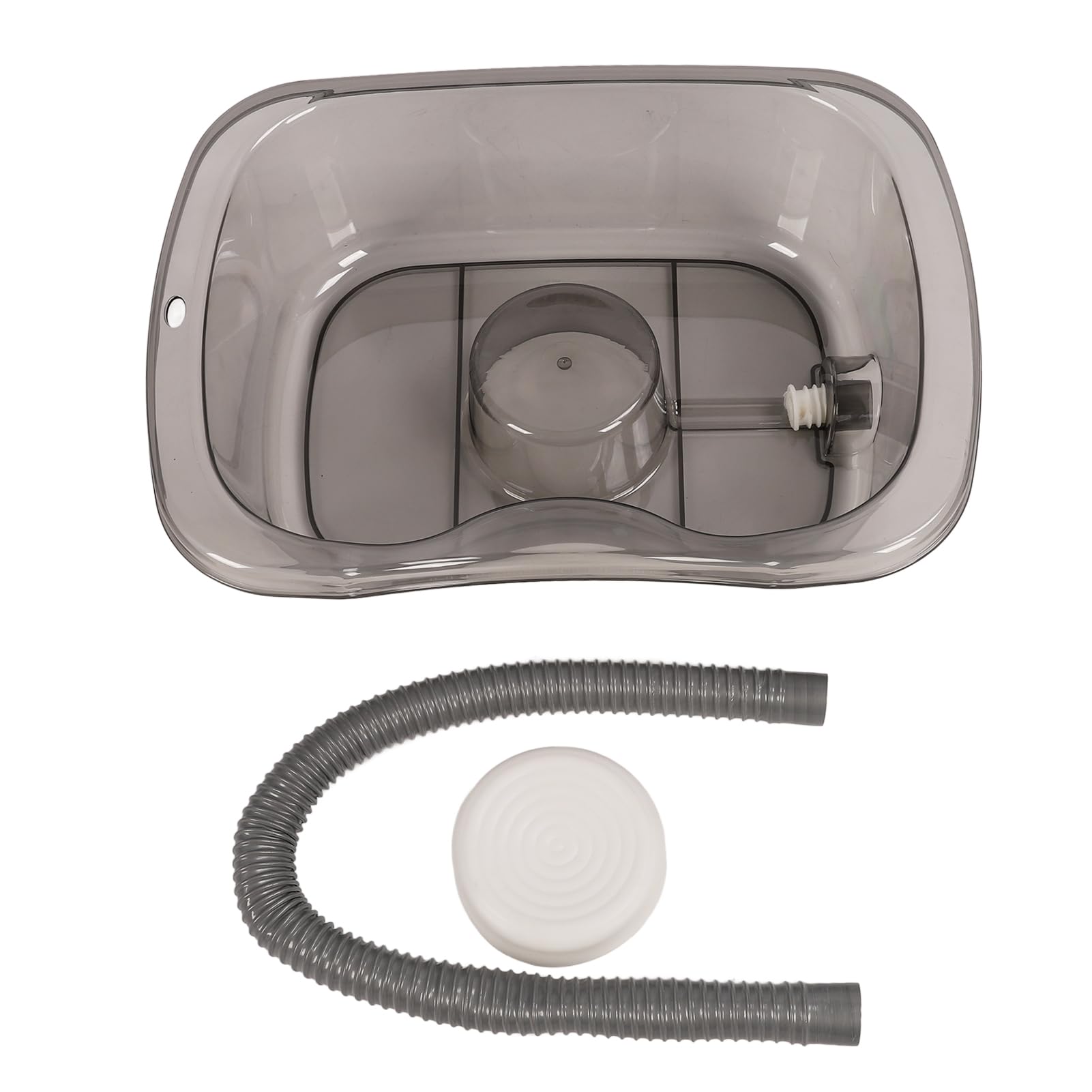 Lavabo per Shampoo Trasparente Lavabo per Capelli Lavabo per Pulizia Capelli Portatile per Anziani Donne incinte Bambini Pazienti costretti a letto Materiale PET 48 x 35 x 14 cm (Grigio trasparente)