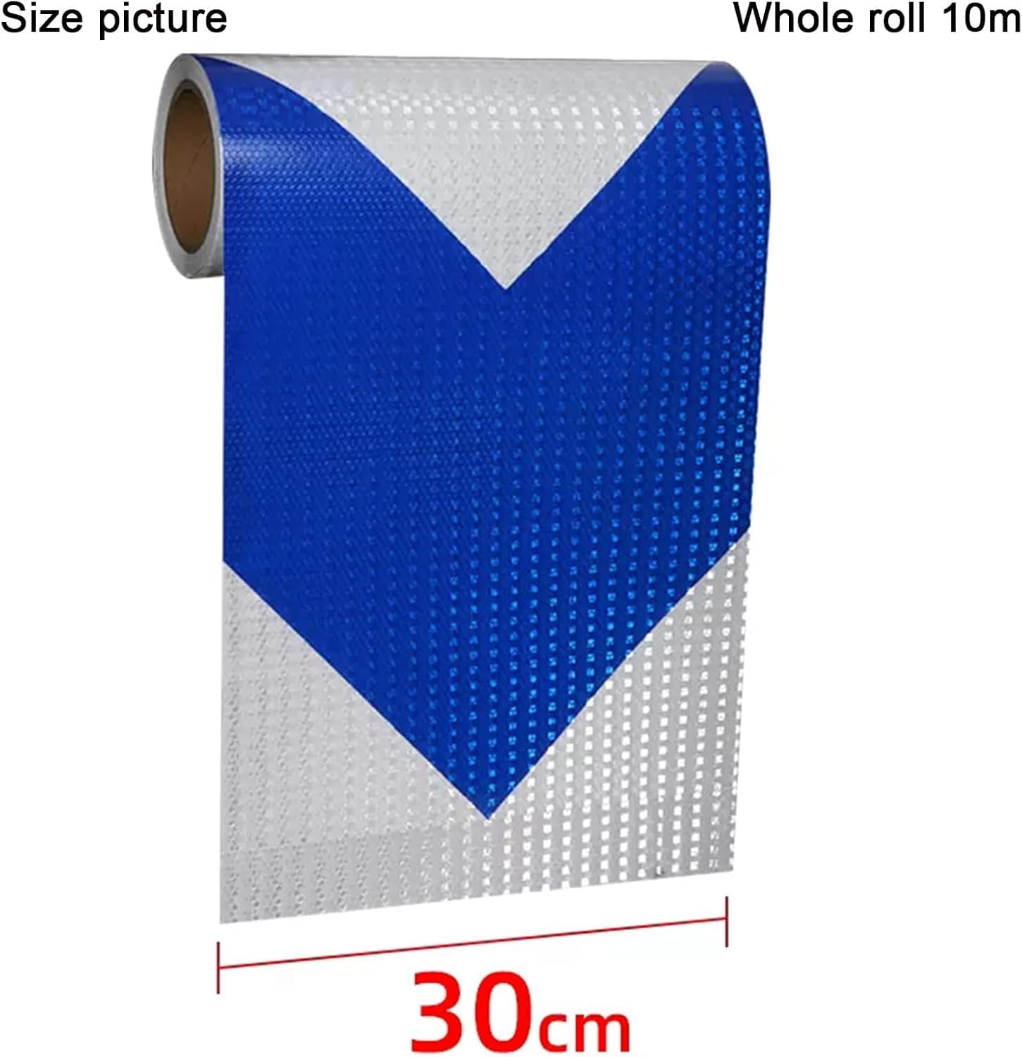 Taśma odblaskowa bezpieczeństwa Taśma odblaskowa z ostrzeżeniem o bezpieczeństwie Klej 30 cm x 10 m, wielokolorowy, samoprzylepny(Blue White)