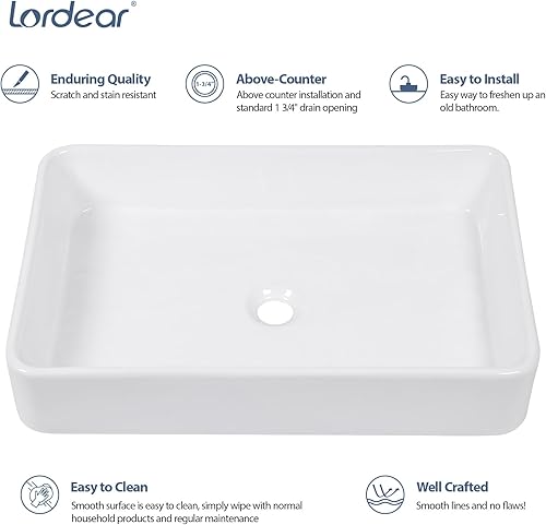 Miniatura 138 de Ordear - Lavabo de baño color blanco, para encimera.